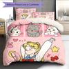 Sailor Moon Pattern Bedding Quilt Set Home Decoration Gift (1 * Duvet Cover + 2 * Pillowcase Without Core)