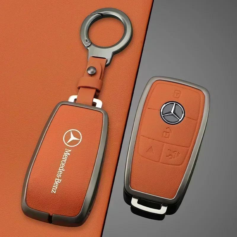 Leather Car Key Case Cover Shell Bag For Mercedes Benz AMG A C E S Class W204 W205 W212 W213 W176 GLC CLE CLA GLC GLS W177 W222 w1