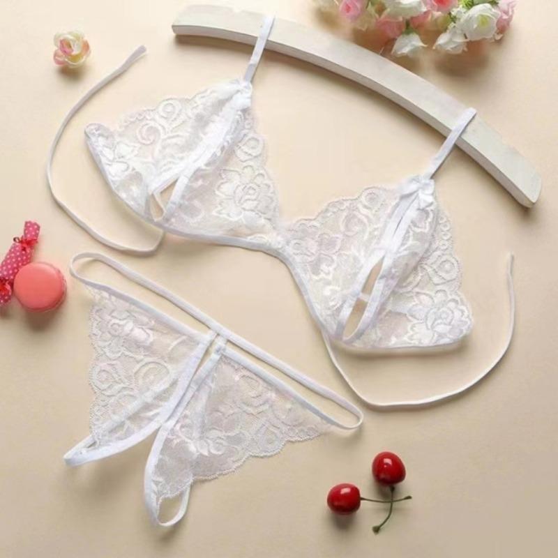 New Sexy Women's Open Range Underwear Feminine Lace Sexy Lingerie Women Sex Suit Thong Range Temptation Three Point Underwear