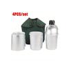 4pcs/set,Military Canteen Cookware Set Aluminum Alloy Canteen Multi-Functional Water Bottle with Grab Handled Cup Green Canvas