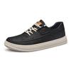 Handmade Black Genuine Leather Casual Shoes for Men  Lace Up Outdoor Oxford  Jogging Shoes Women's Skate Shoes Big Sizes: 37-47