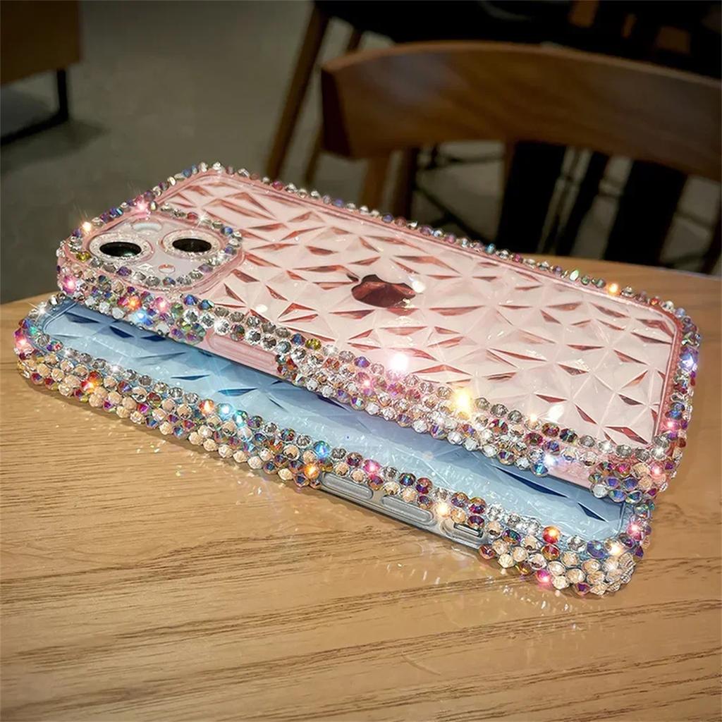 Роскошный чехол с бриллиантовым блеском для iPhone 13 12 11 14 15 16 Pro Max X Xr Xs 8 7 16 Plus, прозрачный, ударопрочный, мягкий чехол из ТПУ