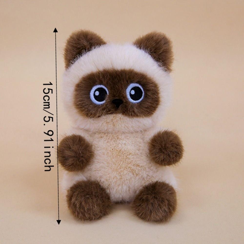Stuffed Doll Cat Pendant Soft Cartoon Siamese Kitten Doll Lovely Cat Plush Toys Girl Boy