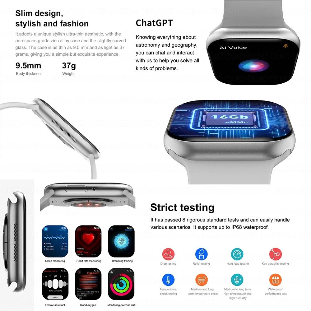 2025 Новый Оригинальный для Apple DT Watch 10 Умные часы Мужские AMOLED 4 ГБ Памяти Музыка 3D Объемный Звонок по Bluetooth Водонепроницаемые умные часы Женские