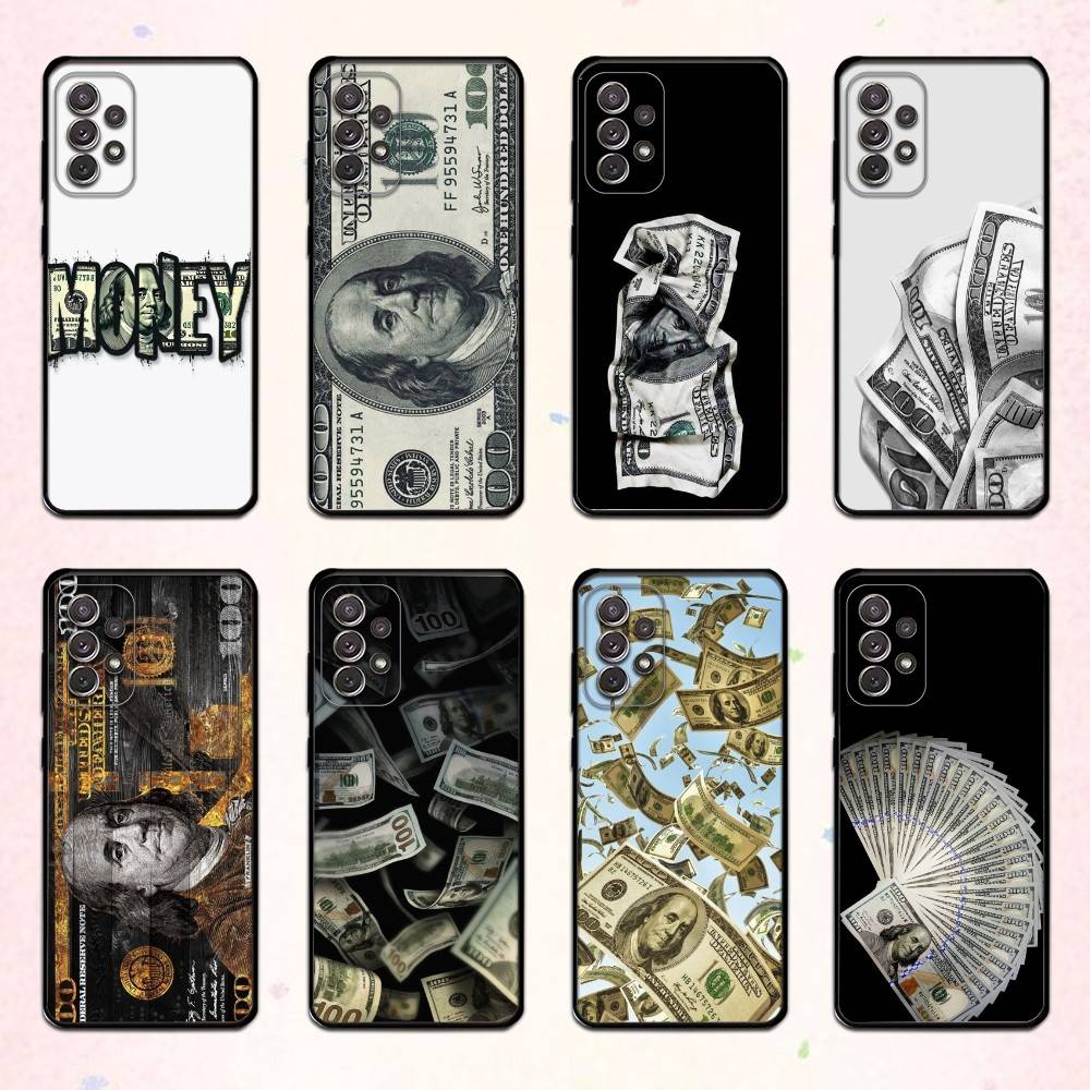 КРУТОЙ M-Money 100 долларов Чехол для телефона Samsung S 25,24,23,22,30,21,10,9,Ultra,Plus,Lite,FE,4,5 G Мягкий Черный Чехол