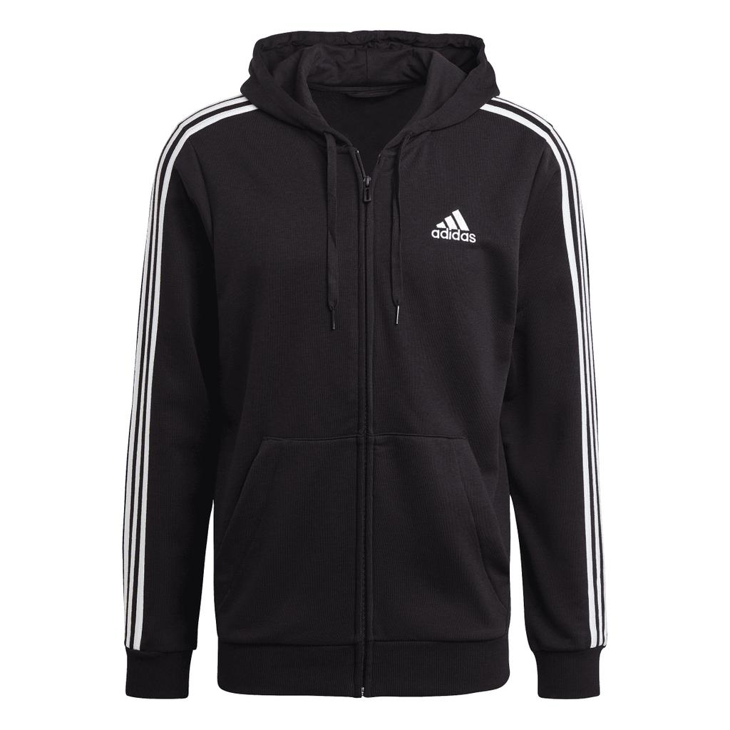 Adidas Мужская толстовка с капюшоном на молнии Essentials 3 Stripes