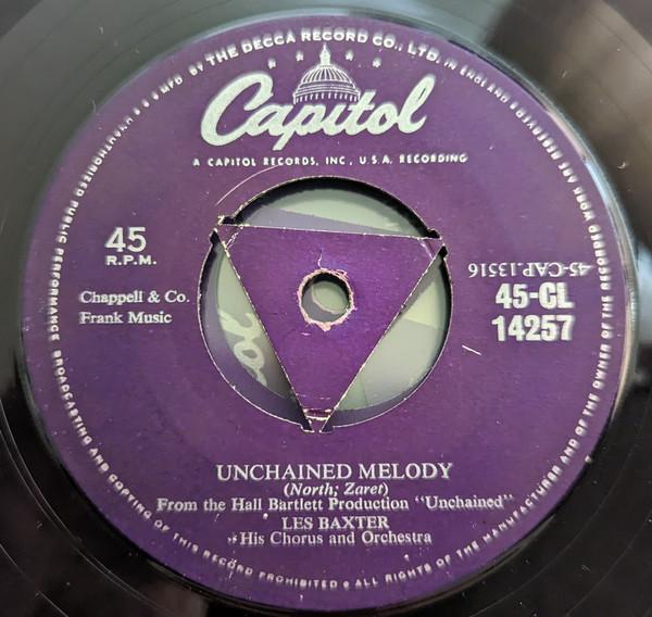 7-дюймовая пластинка LES BAXTER HIS CHORUSORCHESTRA Unchained Melody 45CL14257 CAPITOL 1955 UK Jazz Б/у