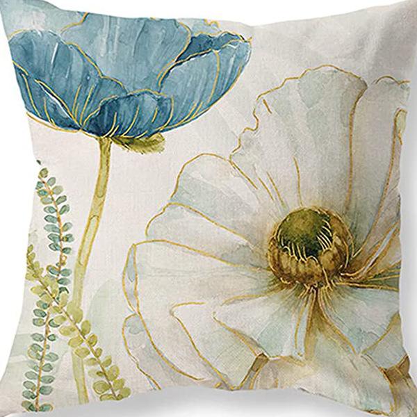 Ретро Американский Растительный Цветочный Принт Льняная Наволочка Гостиная Диван Автомобильная Подушка Подушка