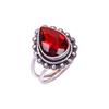 Кольцо с красным гранатом и серебром 925 пробы V9442, красное кольцо, грушевое кольцо, подарок на День святого Валентина, подарок для нее, подарок на день рождения, ювелирные изделия ручной работы, серебряные украшения