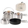 Kettle Ultra-light Stainless Steel Camping Cookware Utensils With Storage Bag Outdoor Tableware with Lightweight Handle