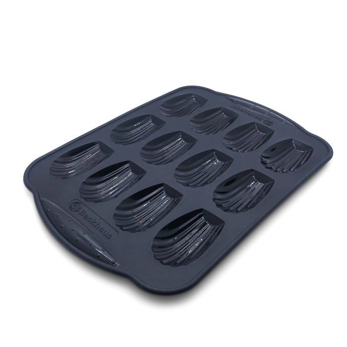 Madeleine et quatre quart backhaus - moule à 12 madeleines en silicone antiadhérente de qualité pro - noir