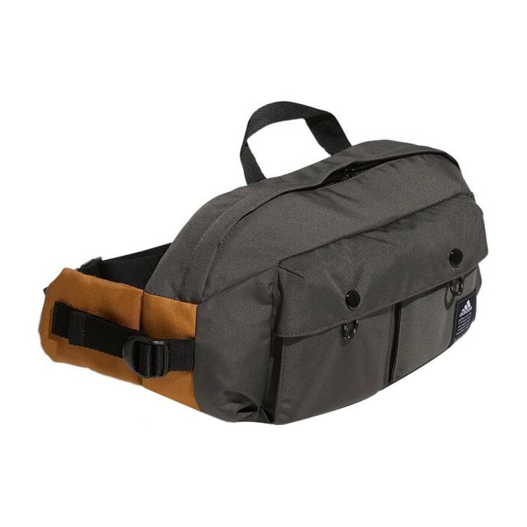 adidas Логотип Двойной карман Функциональная ткань Cordura Полиэстер Нагрудная сумка Сумка через плечо Поясная сумка Обычные мужские сумки Темно-оливково-зеленый HE2691