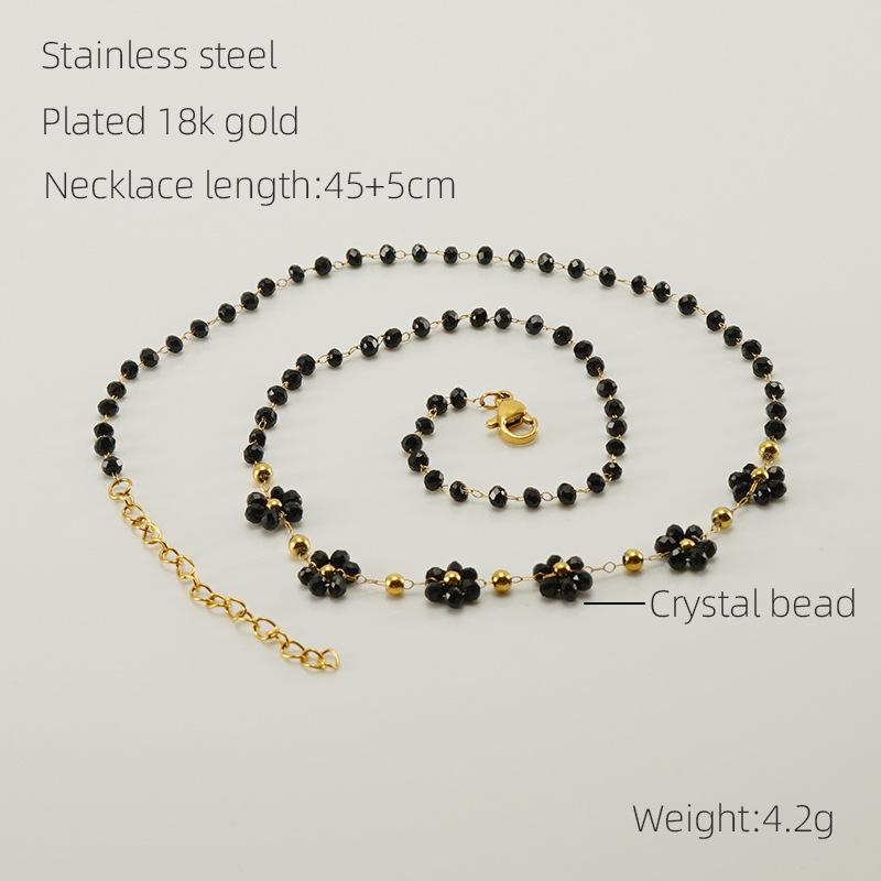 Нержавеющая сталь Новые серьги-цветы браслет ожерелье хрустальные бусины универсальные украшения в стиле бохо