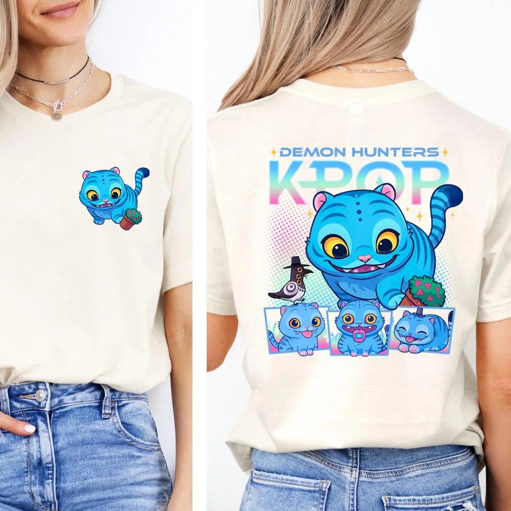 Дерпи Тигр и Охотник на Демонов Птиц Футболка Тигр Женская Одежда Мода Харадзюку Каваи Футболка Женская Одежда Y2K