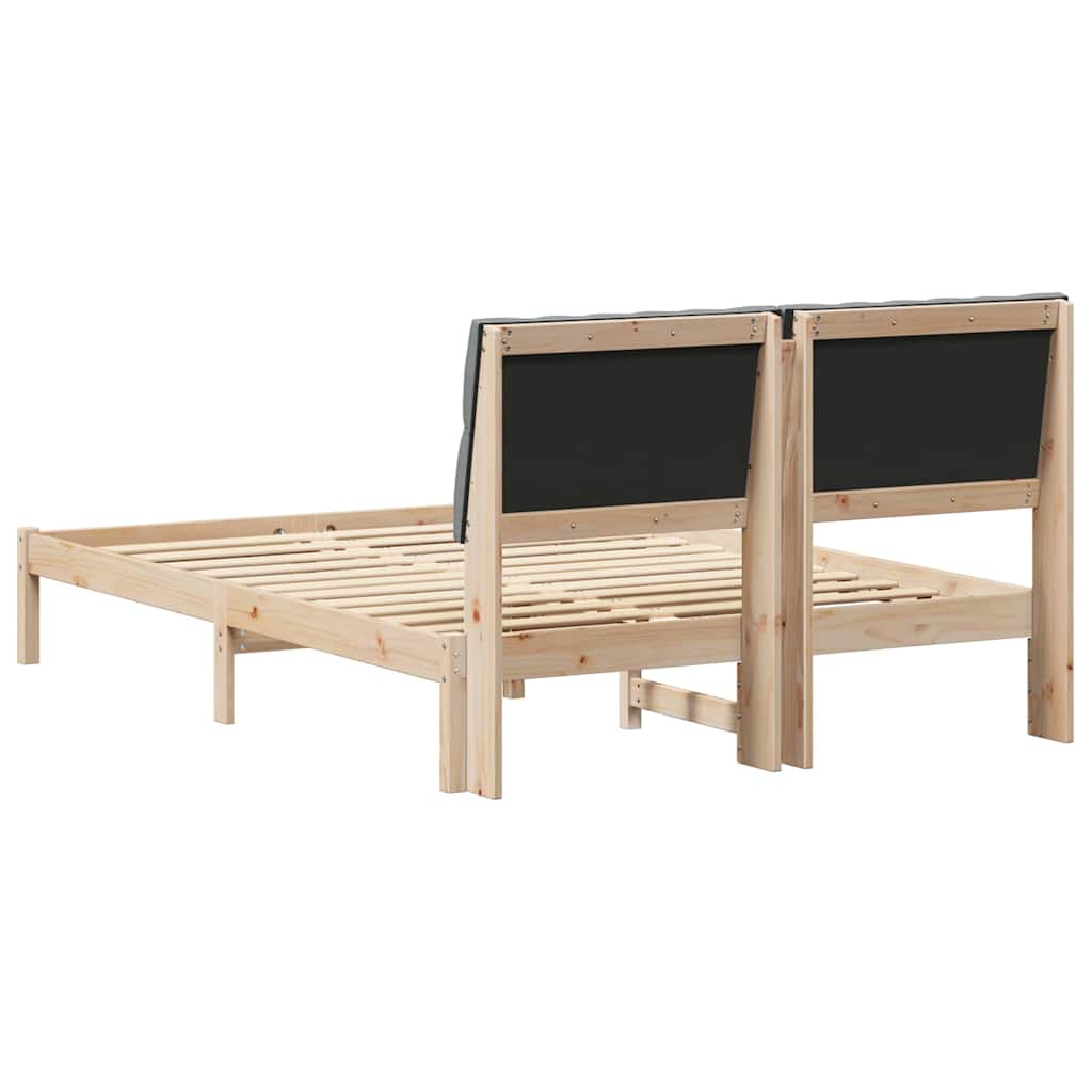 Bed Frame with Upholstered Headboard Brown 150 x 200 cm