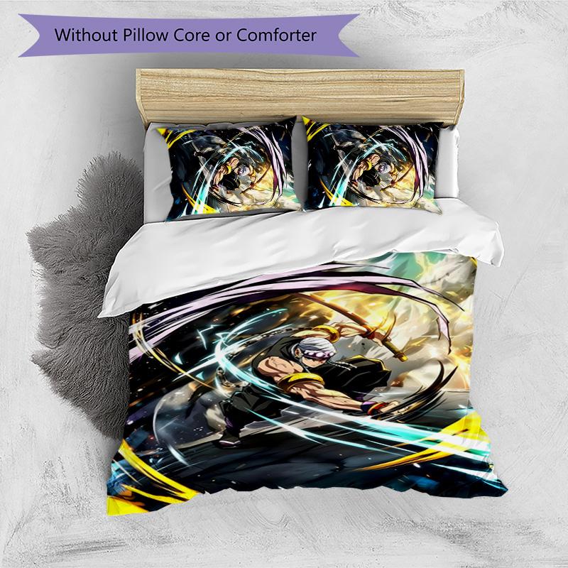 3pcs Uzui Tengen1 Design Cover Set - HD Printed Bedding with 1 Cover and 2 Pillowcases - Perfect for Home and Dorm Decor