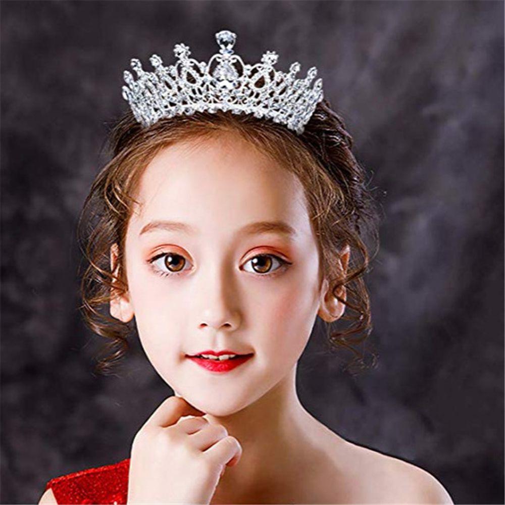Bridal Hair Accessories Princess Rhinestone Crown with Combs Crystal Headband Silver Tiara Crown