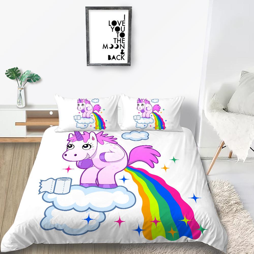 2023 Новый стильный комплект одеяла с подушкой для постельного белья, уникальный дизайн, домашний текстиль, пододеяльник с принтом единорога, комплект для девочек, один пододеяльник