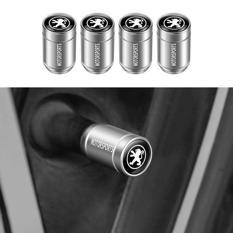 2026 Hot Car Sticker 4Pcs Car Tire Valve Caps Metal Tyre Air Stems Cover for Peugeot 206 307 308 3008 207 208 407 408 508 2008 5