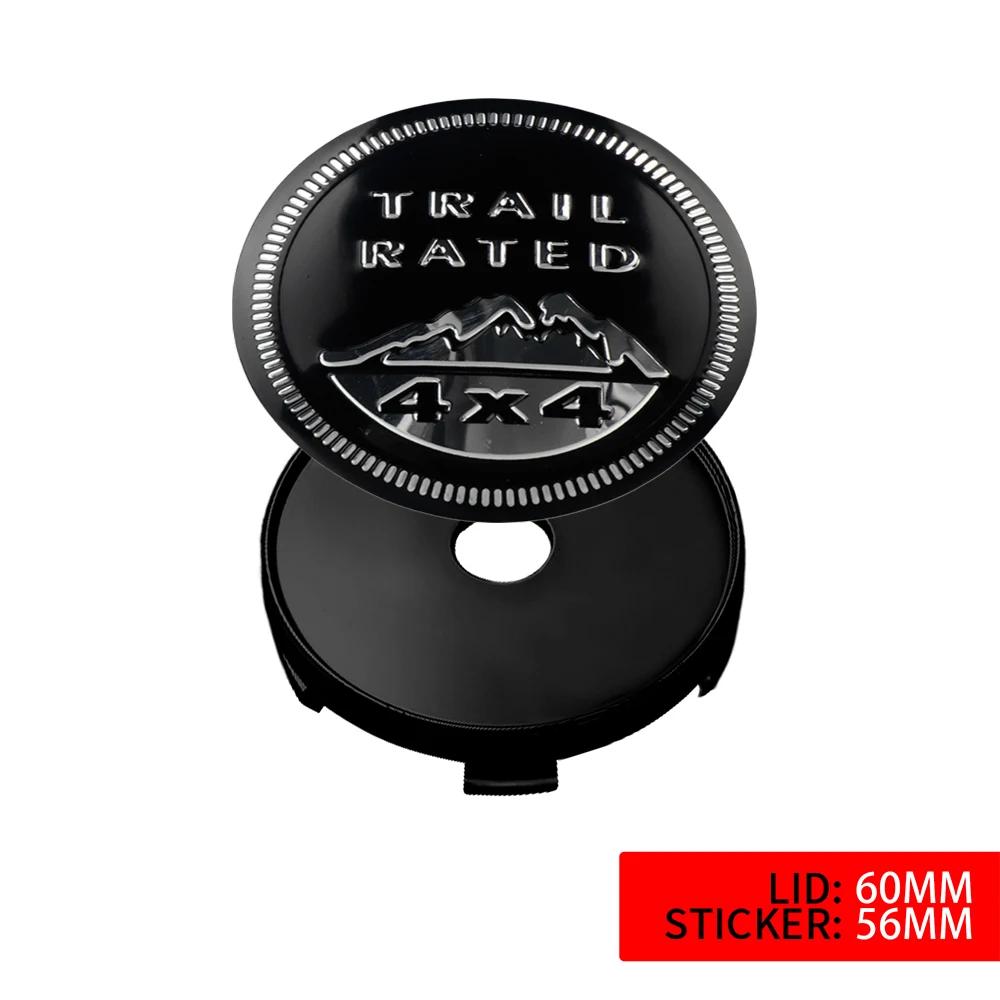 4Pcs 56mm 60mm Car Wheel Center Cap Sticker Hub Cover Decal For Jeep Wrangler Grand Cherokee Compass Renegade Gladiator AMQ1