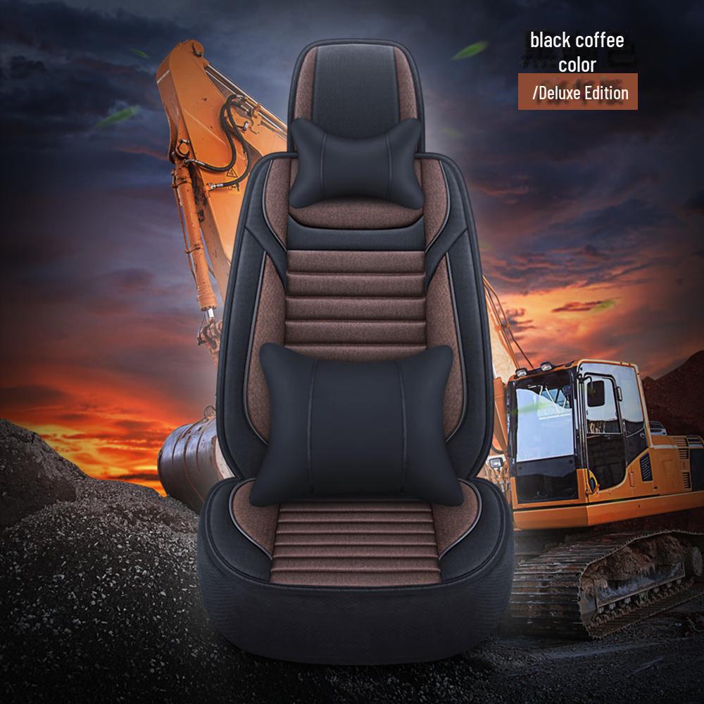 Подушка для сиденья экскаватора - дышащий льняной чехол для одного сиденья, универсальная посадка, подходит для всех сезонов.