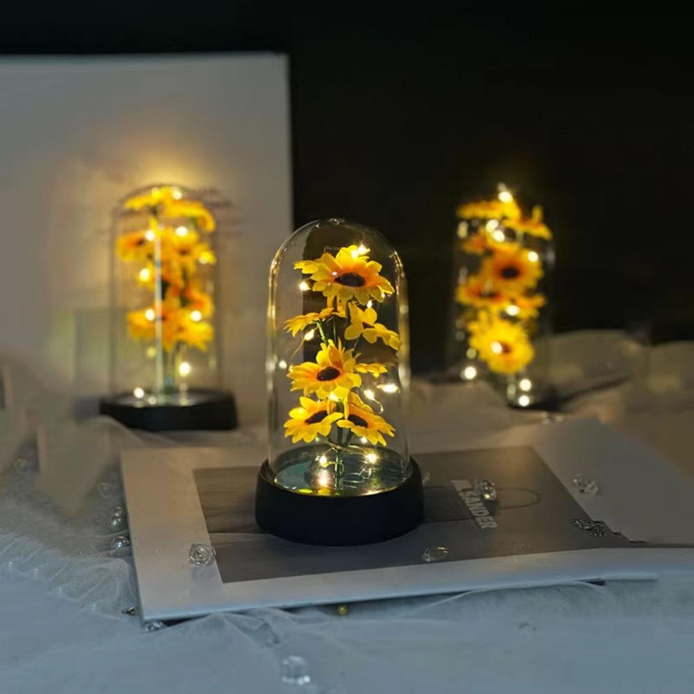 Со светодиодной лентой, лампа-подсолнух, искусственный подсолнух, свет вечного цветка, День святого Валентина
