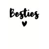 Женская футболка с принтом сердца 'Besties' европейского размера, Модная повседневная футболка с коротким рукавом и круглым вырезом, Удобная