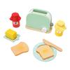 Игрушечный набор тостера с бутылкой, ломтиками хлеба, тарелкой, желтым деревянным блоком, безопасная игрушка-хлебопечка для девочек и мальчиков