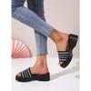 New Thick-soled Women's Slippers Lazy Wearing Striped Fabric One-character Fashion Cool Slippers