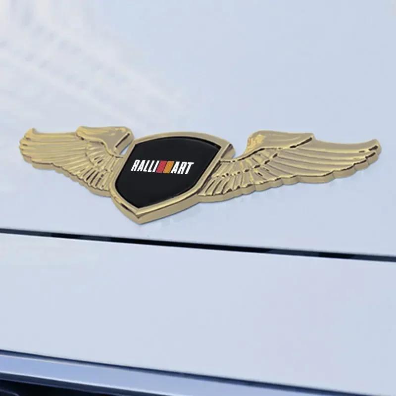 cwznhv1 for Mitsubishi ASX Lancer Cordia Pajero Outlander Eclipse Galant Mirage Metal Chromed Front Hood Emblem Badge Sticker for Car