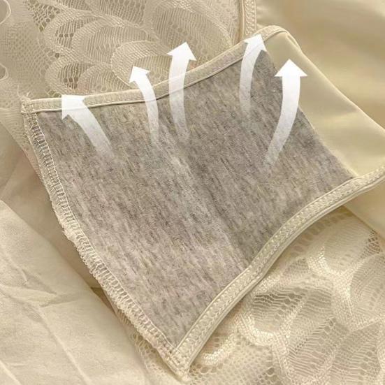 Women's Sexy Lace Lace Low Rise Hipster Underwear Soft Floral Panties Seamless Sheer Mesh