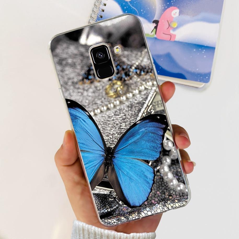 Чехол для Samsung Galaxy A6 A8 Plus 2018 Чехол Модный Бабочка Мягкий Прозрачный ТПУ Чехол для Телефона Для Samsung A6+ A8+ A 6 A 8 2018 Funda