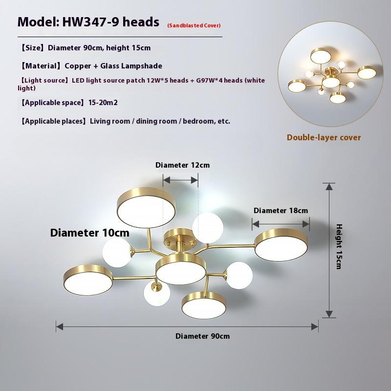 Потолочный светильник для гостиной, Современная и простая бытовая лампа «Волшебный боб»