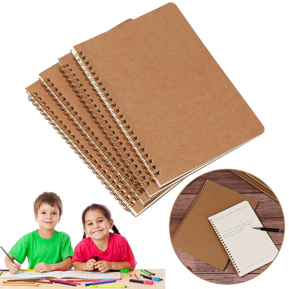 Portable Diarybook Writing Pads Retro Car Line Coil Notebooks B5 16K Workbooks Kraft Paper Notebook