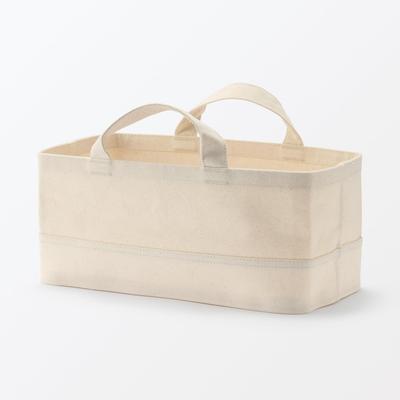 Мягкая коробка из хлопкового холста с ручкой, маленькая - Ш37 x Г18,5 x В16 см, Япония