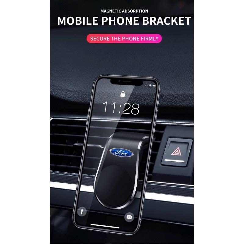 Car Magnetic L-shaped AMG Badge Car Dedicated GPS Phone Holder Car Goods For Ford Focus Mondeo Kuga Fiesta MK7 Escort Explorer Edge 2 4 MK2