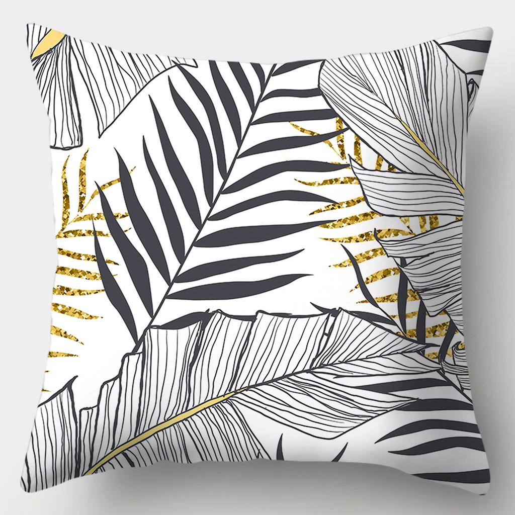 Наволочка серии с узором листьев 45 см X 45 см, квадратная наволочка для дивана, креативная наволочка с растением