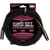 Genuine Ernie Ball 6392 Microphone Cable, 20ft, Braided Male/Female XLR, 6.1m, Black