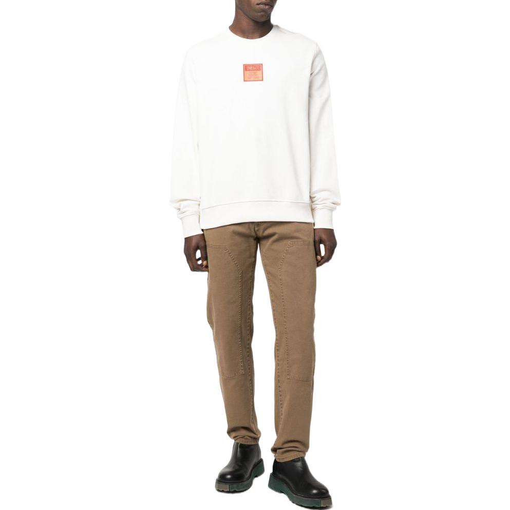 DIESEL Sweatshirts Men's White Crew Neck Moderate Regular A065610JFAV141