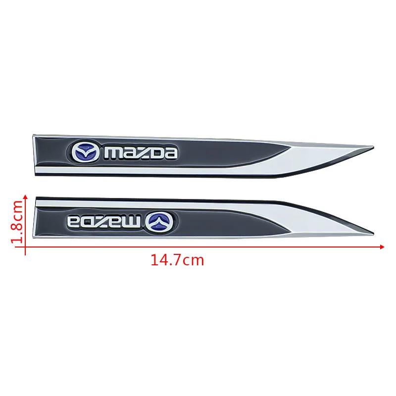 2pcs Car Badge Decal Blade Shape Sticker Fender Side Stickers For Mazda Demio 2 3 5 6 CX3 CX7 CX30 M2 MX5 RX8 Axela Atenza Goods
