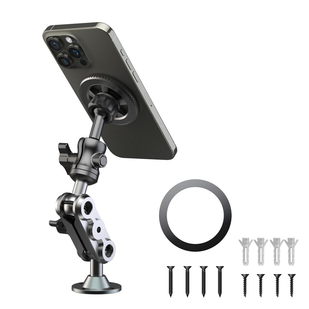 X038 Car Truck Boat Dashboard Heavy Duty Metal Magnetic Phone Holder 360 Degree Adjustable Bracket