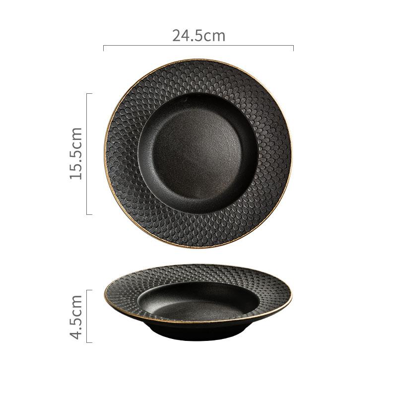 Креативная текстура Керамическая глубокая тарелка Ресторанная толстая суповая тарелка Салатная тарелка Тарелки для пасты Молекулярная пищевая специальная посуда