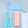 Stationeries Semi-Transparent Plastic Large Capacity Pen Box Pencil Case Stationery Holder