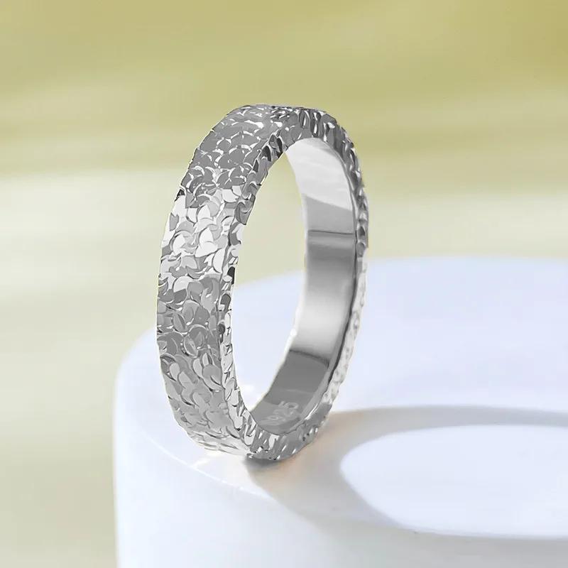 Gold Color 4mm Broken Ice Rings Women Size 5/6/7/8/9/10# Gold Color Bling Finger Ring Wedding Band Jewelry Girlfriend Gifts