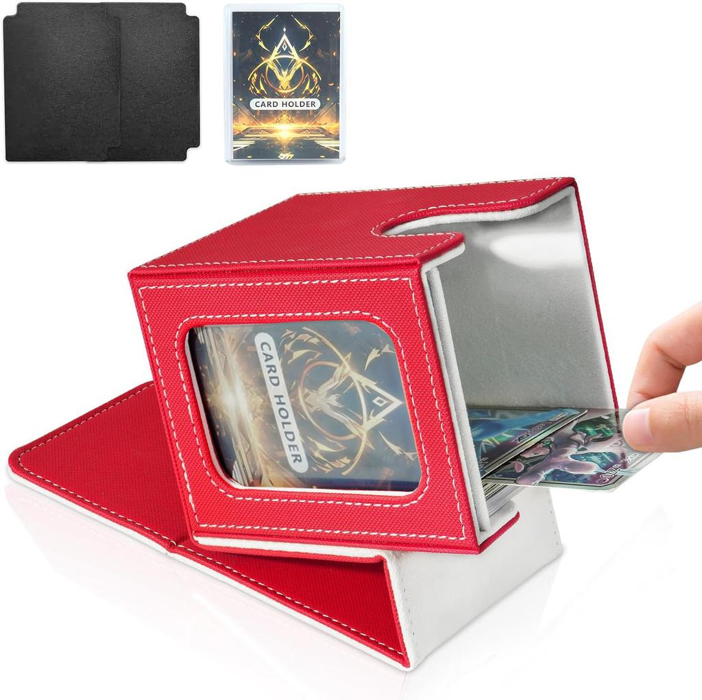 100+ Load Trading Card Deck Box for MTG Commander Display with 2 Dividers Game Sports Card Storage Box PU Magnet Deck Case