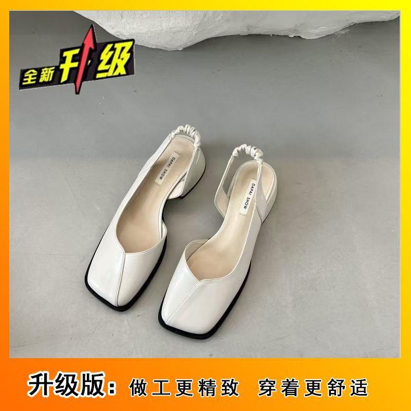 Temperament Retro Bag Head Roman Shoes Thick Heel High Heels Women's Summer French Small Fragrant Sandals 2025 Women's New Models