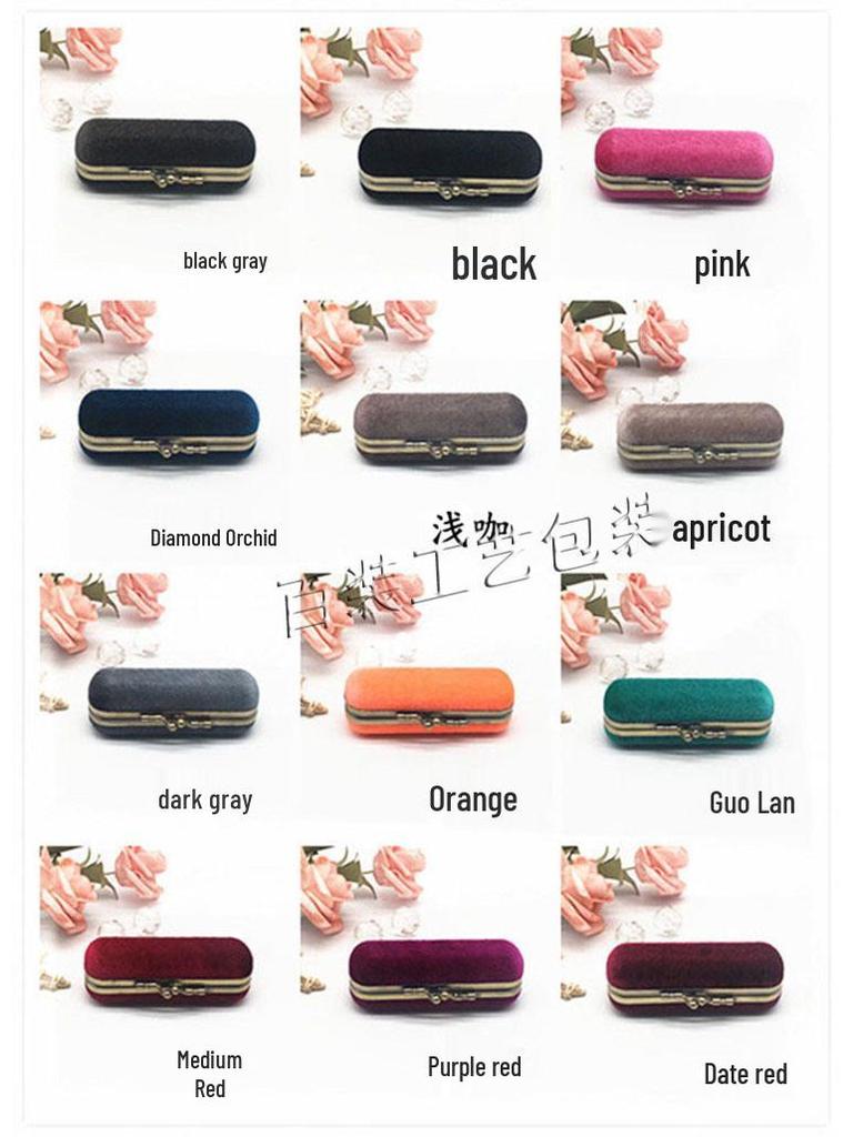 Креативная бархатная античная бронзовая застежка, коробка для помады с зеркалом - Хранение одной помады и подарочная коробка