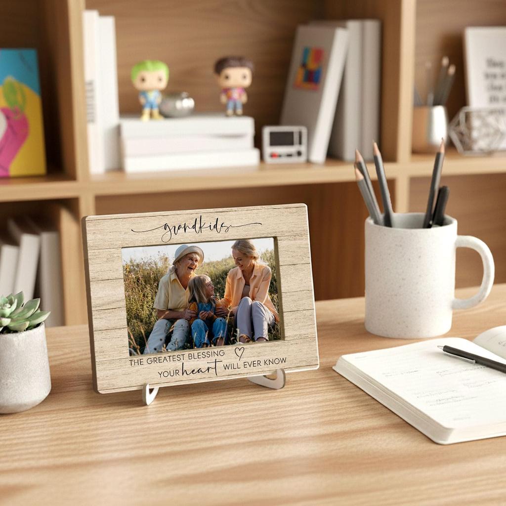 Grandkid Gifts Picture Frame 4x6, Appreciation Grandchildren Picture Photo Frames for Desk Tabletop Decor, Frame from Grandchildren for Grandma