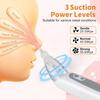 Electric Nasal Aspirator for Babies 3 Suction Levels, 3 Silicone Nozzles, Rechargeable & Portable Nose Cleaner with Soothing Lullaby