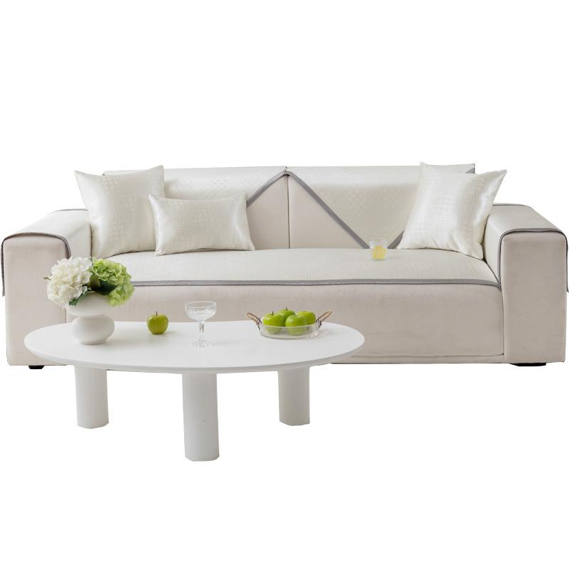 Летняя подушка для дивана из ледяного шелка, нескользящий, устойчивый к пятнам чехол для дивана, универсальный чехол, высококачественный полностью обернутый простой прохладный коврик для дивана